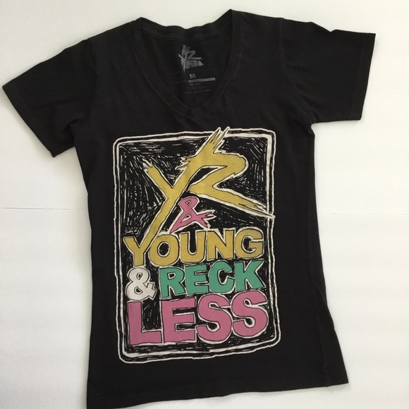 Young & Reckless T Shirt Black Short Sleeves Size M - Picture 1 of 6